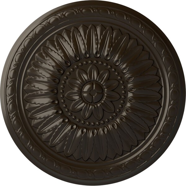 Ekena Millwork Temple Ceiling Medallion (Fits Canopies up to 9 1/4"), Hand-Painted Stone Hearth, 24"OD x 1 5/8"P CM24TESHF - main
